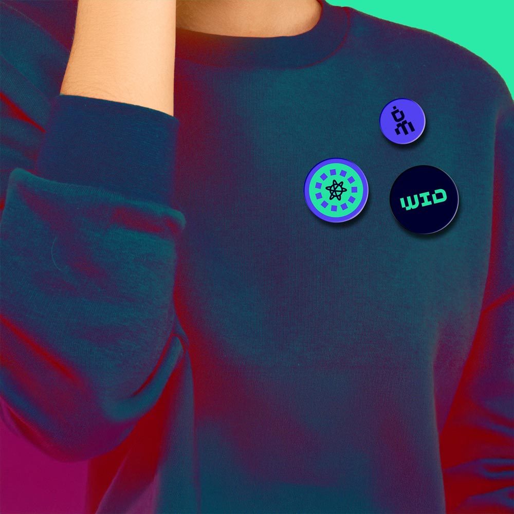 brand identity pin mockup on a sweatshirt apparel design