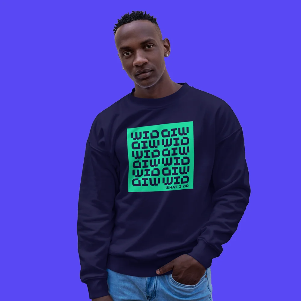 apparel design a blue sweatshirt